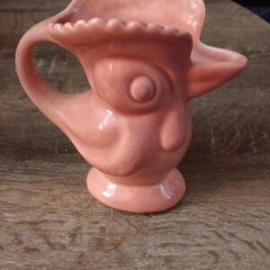 Vintage Pink Ceramic Owl Vase